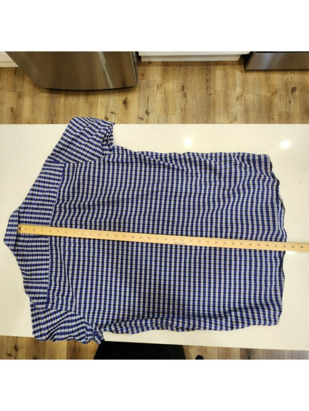 Eton Shirt Contemporary Blue Gray Checked Long Sleeve Button Up Shirt 43 17 - Picture 8 of 8